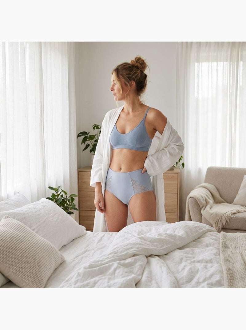 OZABI Pack de Culottes Femme Gainantes Dentelle Invisible – Lot de 4 Blanc Mauve Noir - Kiabi