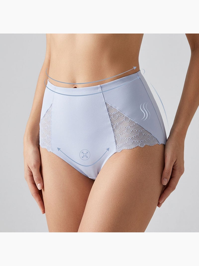 OZABI Pack de Culottes Femme Gainantes Dentelle Invisible – Lot de 4 Blanc Mauve Noir - Kiabi