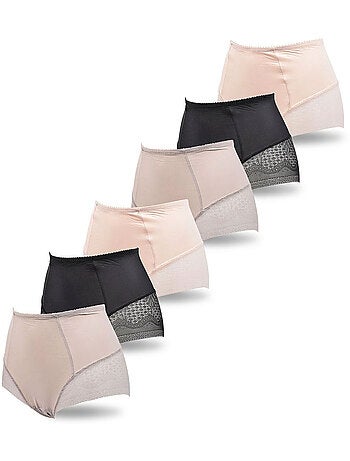 OZABI Pack de Culottes Femme Gainantes Invisibles Dentelle et Laser – Lot de 6