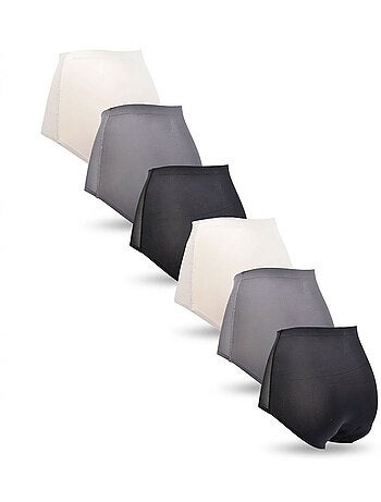 OZABI Pack de Culottes Femme Gainantes Invisibles Dentelle et Laser – Lot de 6