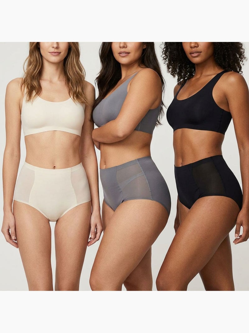 OZABI Pack de Culottes Femme Gainantes Invisibles Dentelle et Laser – Lot de 6 Noir Mauve - Kiabi