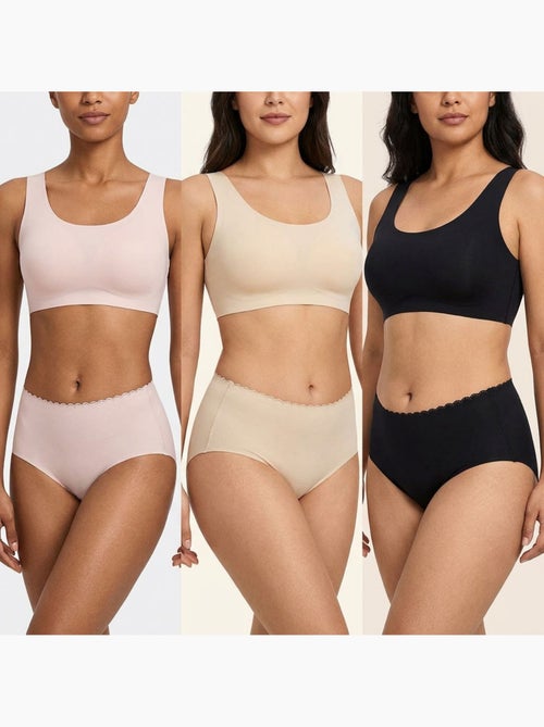 OZABI Pack de Culottes Femme Gainantes Invisibles Dentelle et Laser – Lot de 6 - Kiabi