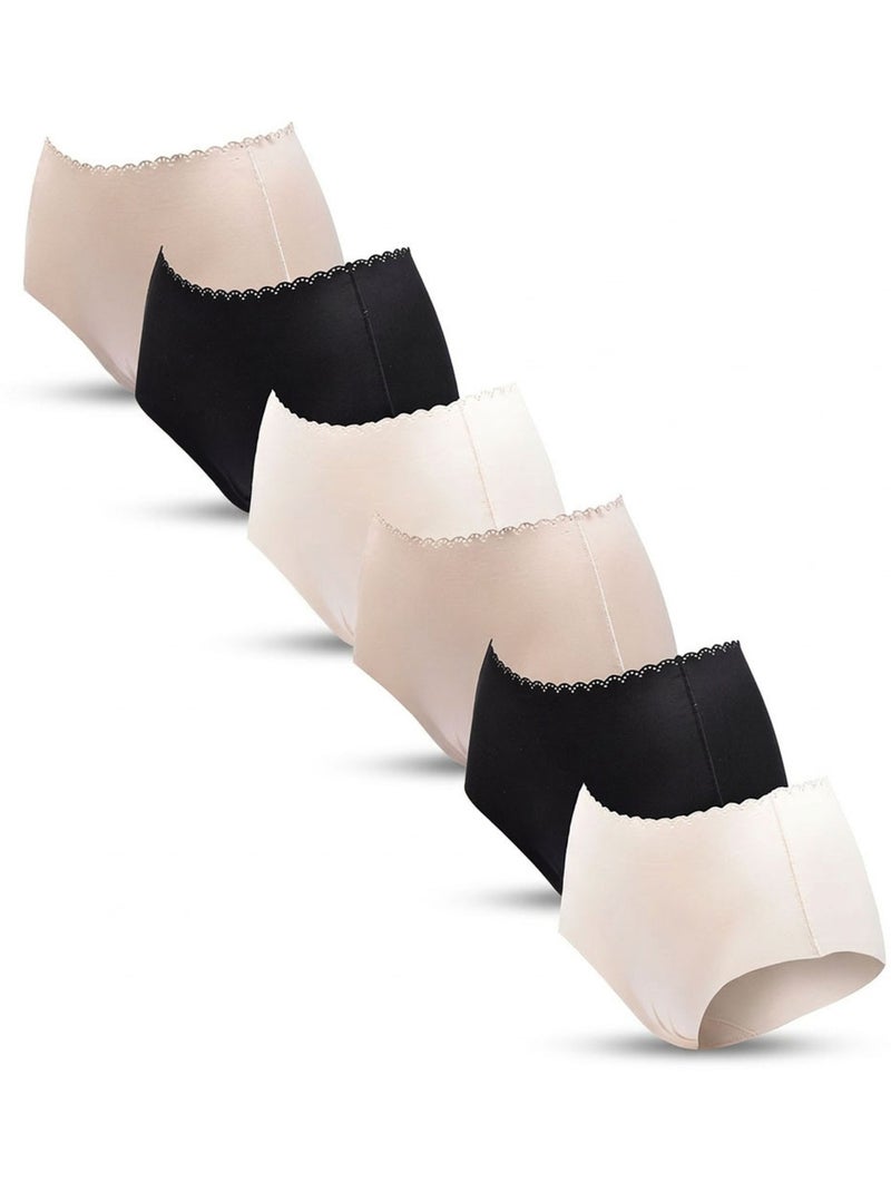 OZABI Pack de Culottes Femme Gainantes Invisibles Dentelle et Laser – Lot de 6 Noir Multicolore - Kiabi