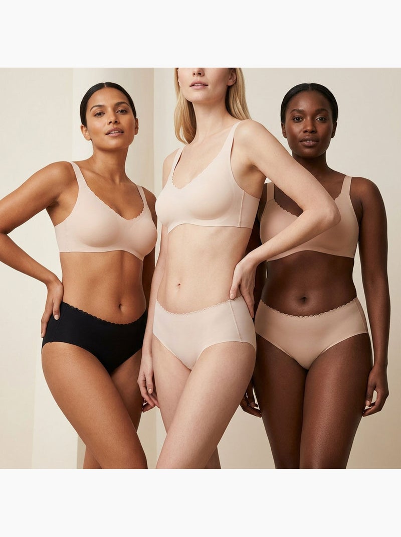 OZABI Pack de Culottes Femme Gainantes Invisibles Dentelle et Laser – Lot de 6 Noir Multicolore - Kiabi