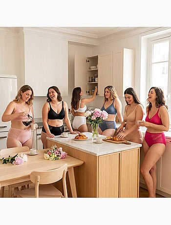 OZABI Pack de Culottes Femme Gainantes Invisibles Dentelle et Laser – Lot de 6