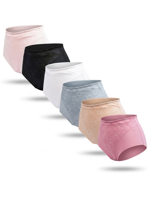 OZABI Pack de Culottes Femme Gainantes Invisibles Dentelle et Laser – Lot de 6 - Kiabi
