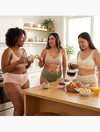 OZABI Pack de Culottes Femme Taille Haute Coton – Lot de 6