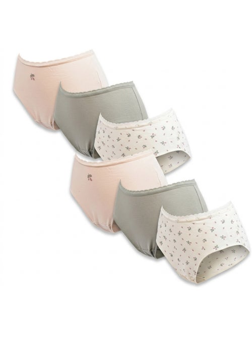 OZABI Pack de Culottes Femme Taille Haute Coton – Lot de 6 - Kiabi