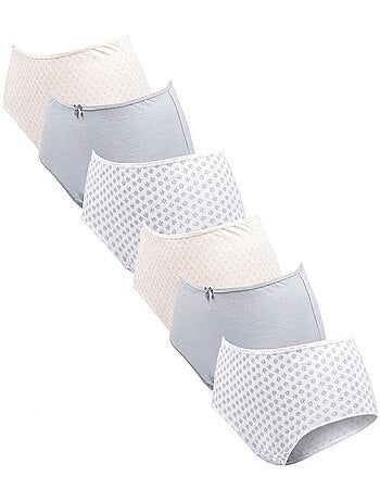 OZABI Pack de Culottes Femme Taille Haute Coton – Lot de 6