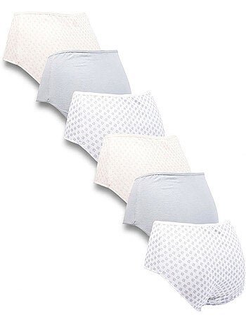 OZABI Pack de Culottes Femme Taille Haute Coton – Lot de 6