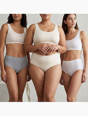 OZABI Pack de Culottes Femme Taille Haute Coton – Lot de 6