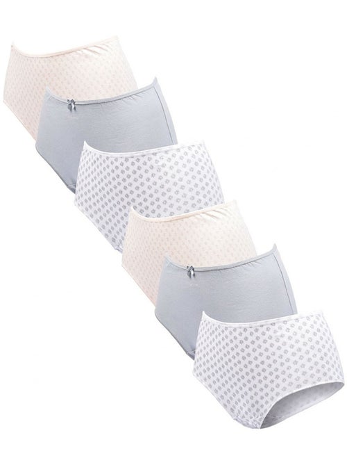 OZABI Pack de Culottes Femme Taille Haute Coton – Lot de 6 - Kiabi