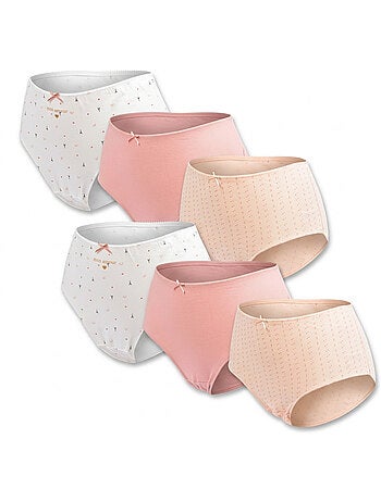 OZABI Pack de Culottes Femme Taille Haute Coton – Lot de 6