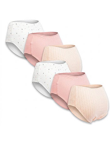OZABI Pack de Culottes Femme Taille Haute Coton – Lot de 6