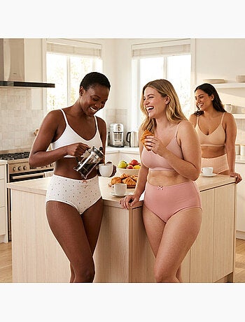 OZABI Pack de Culottes Femme Taille Haute Coton – Lot de 6