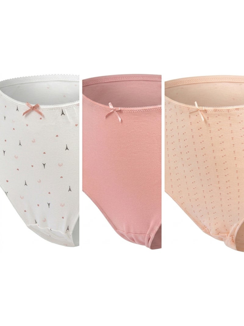 OZABI Pack de Culottes Femme Taille Haute Coton – Lot de 6 Blanc / Rose / Beige - Kiabi