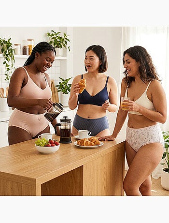OZABI Pack de Culottes Femme Taille Haute Coton – Lot de 6