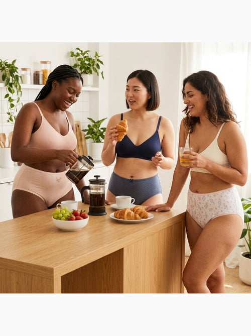 OZABI Pack de Culottes Femme Taille Haute Coton – Lot de 6 - Kiabi