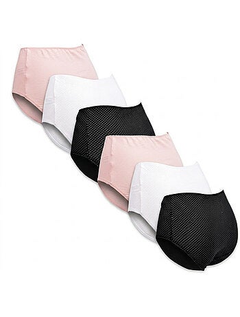 OZABI Pack de Culottes Femme Taille Haute Coton – Lot de 6