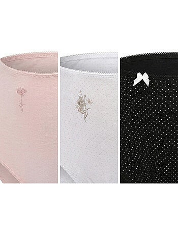 OZABI Pack de Culottes Femme Taille Haute Coton – Lot de 6