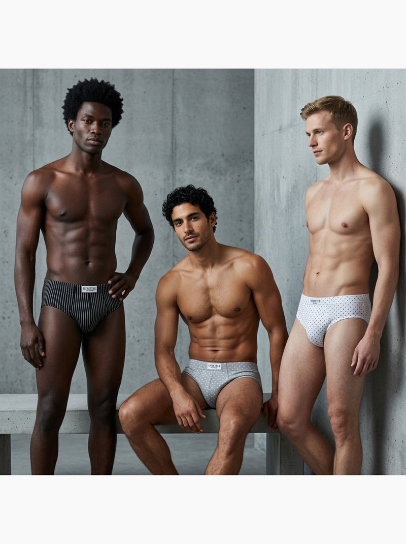 OZABI Pack Slips Homme 100% Coton – Lot de 6 Blanc Gris Noir - Kiabi