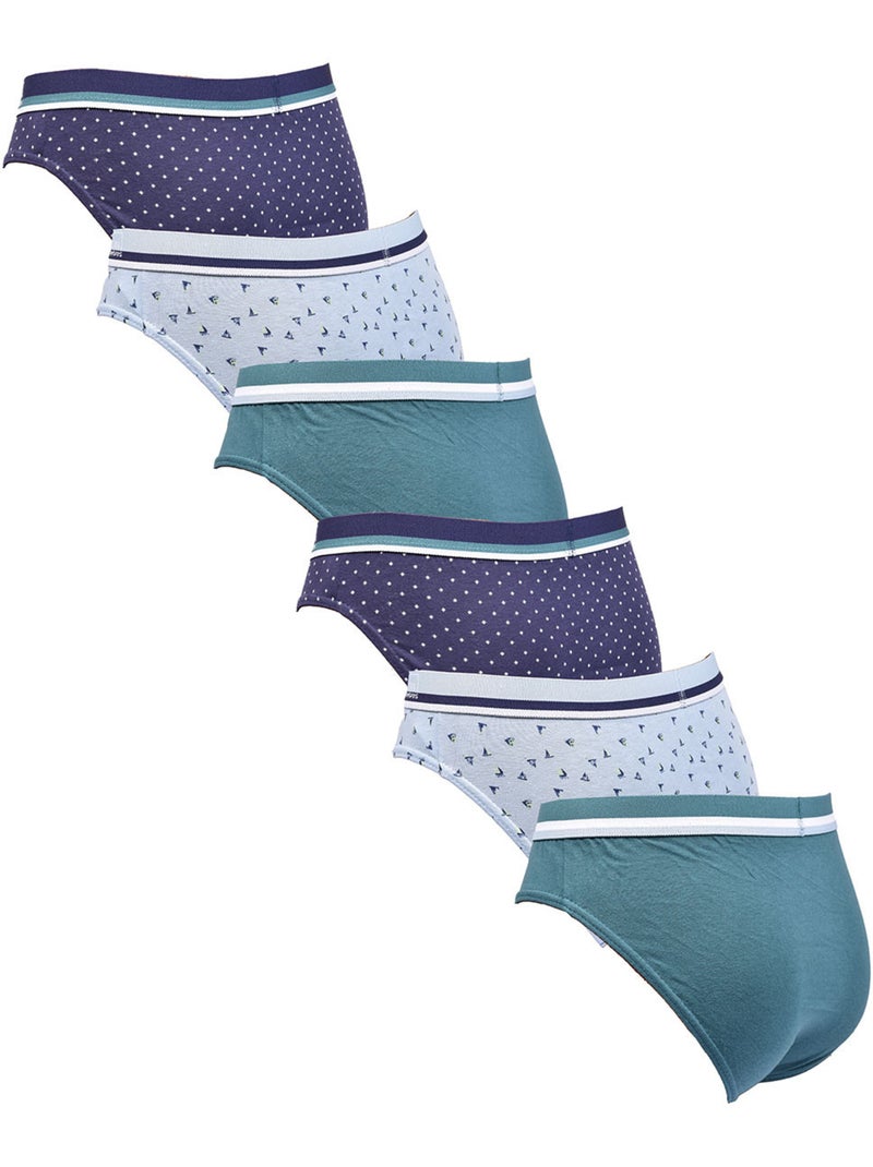 OZABI Pack Slips Homme 100% Coton – Lot de 6 Gris Multicolore Noir - Kiabi