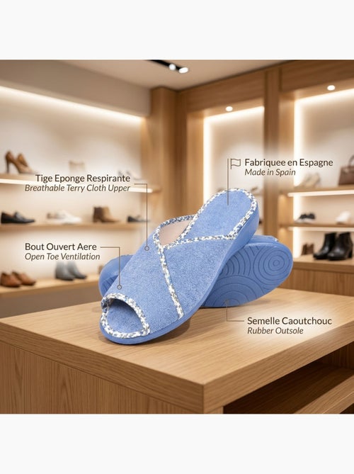 OZABI-Pantoufle Mule Femme Eponge Respirante Fabrication Espagnole, Bout Ouvert - Kiabi OZABI-Pantoufle Mule Femme Eponge Respirante Fabrication Espagnole, Bout Ouvert - Kiabi