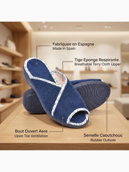 OZABI-Pantoufle Mule Femme Eponge Respirante Fabrication Espagnole, Bout Ouvert - Kiabi OZABI-Pantoufle Mule Femme Eponge Respirante Fabrication Espagnole, Bout Ouvert - Kiabi
