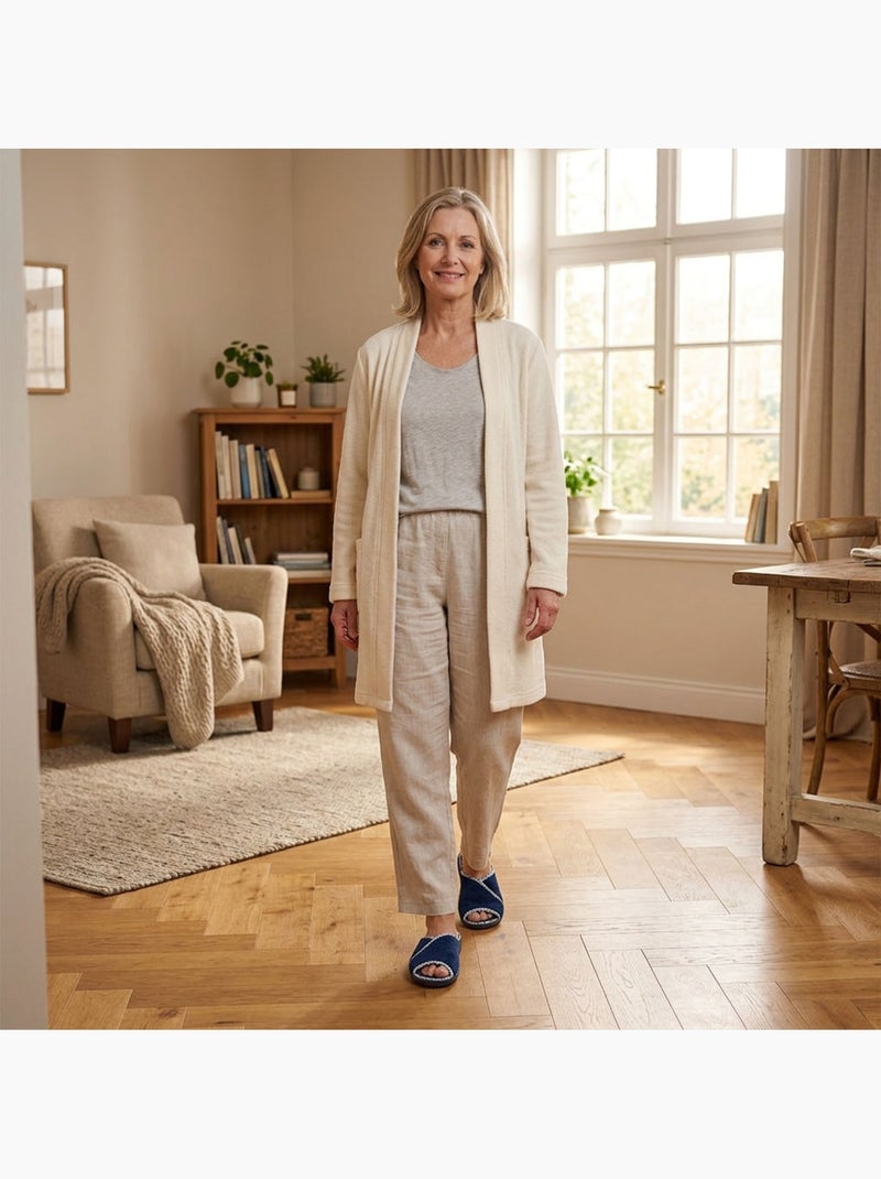 OZABI-Pantoufle Mule Femme Eponge Respirante Fabrication Espagnole, Bout Ouvert Bleu marine - Kiabi