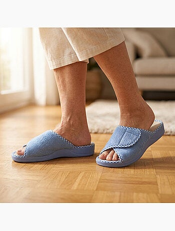 OZABI-Pantoufle Mule Femme Eponge Scratch Ajustable Fabriquee en Espagne