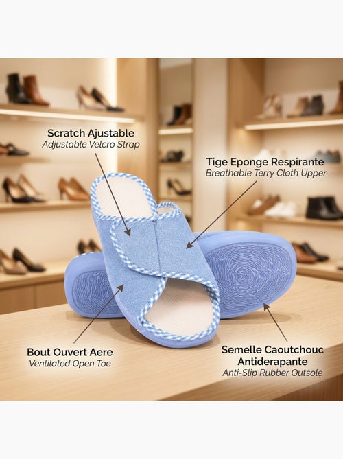 OZABI-Pantoufle Mule Femme Eponge Scratch Ajustable Fabriquee en Espagne - Kiabi OZABI-Pantoufle Mule Femme Eponge Scratch Ajustable Fabriquee en Espagne - Kiabi