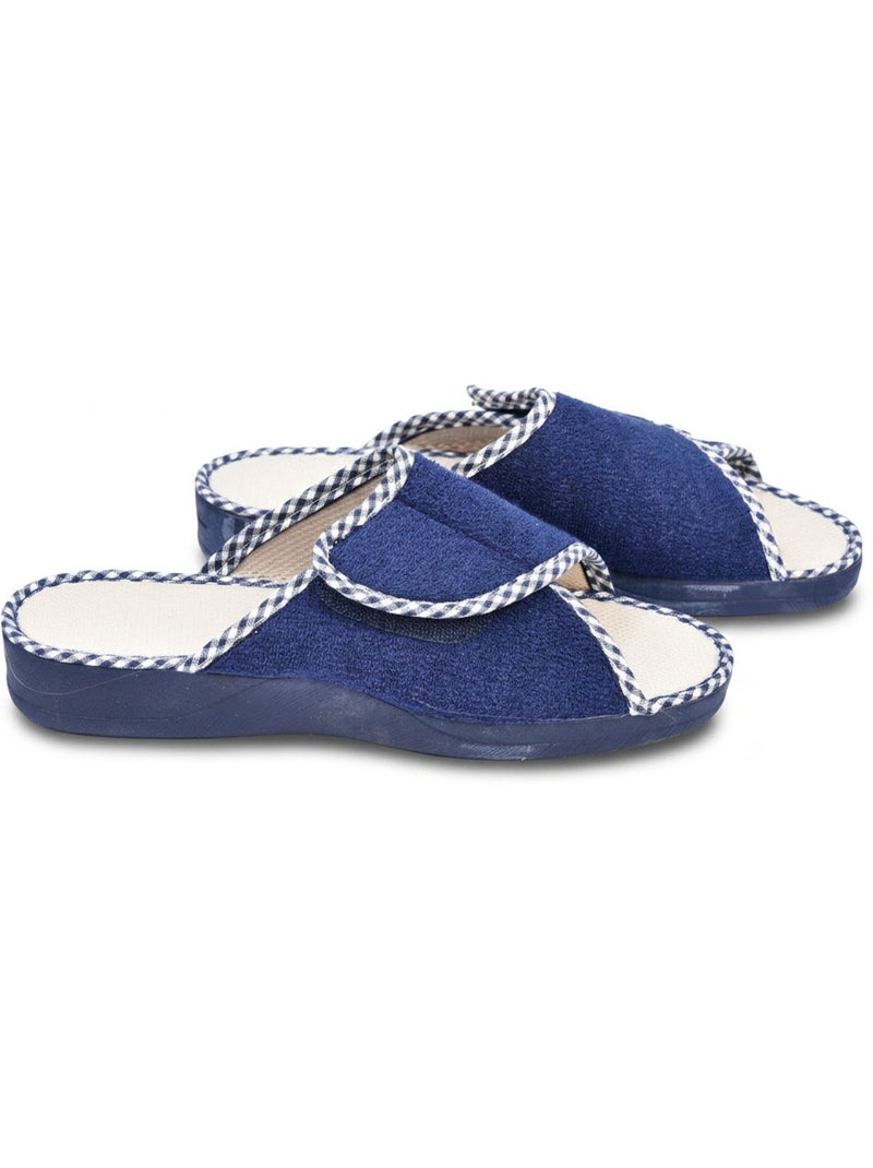 OZABI-Pantoufle Mule Femme Eponge Scratch Ajustable Fabriquee en Espagne Bleu marine - Kiabi