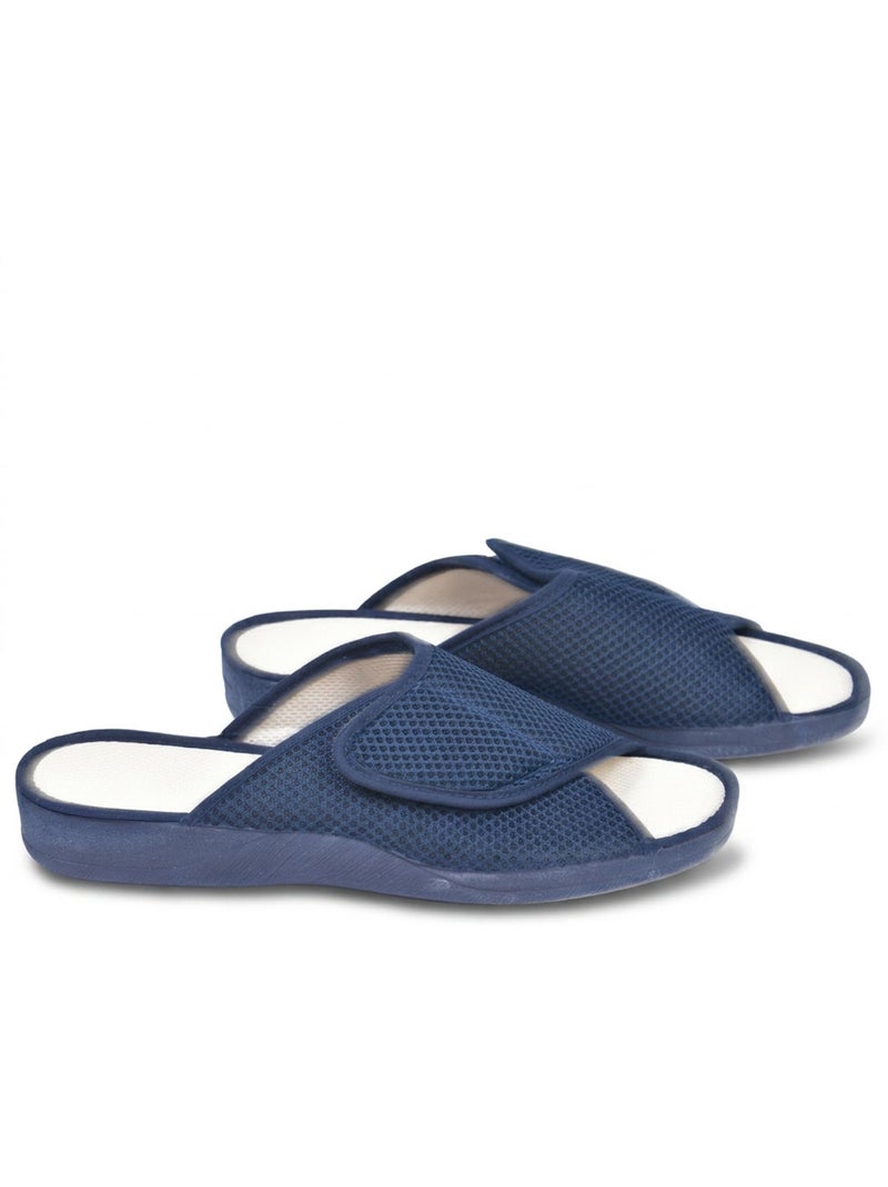 OZABI-Pantoufle Mule Femme Mesh Microperfore Scratch Ajustable Fabriquee en Espagne Bleu marine - Kiabi