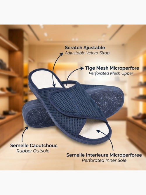 OZABI-Pantoufle Mule Femme Mesh Microperfore Scratch Ajustable Fabriquee en Espagne - Kiabi OZABI-Pantoufle Mule Femme Mesh Microperfore Scratch Ajustable Fabriquee en Espagne - Kiabi