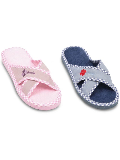 OZABI-Pantoufle Mule Femme Pack 2 Paires Sangles Croisees Imprimees - Kiabi