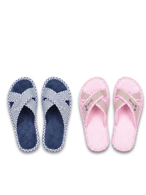OZABI-Pantoufle Mule Femme Pack 2 Paires Sangles Croisees Imprimees - Kiabi
