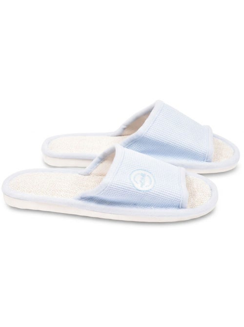OZABI-Pantoufle Mule Femme Pack 2 Paires Tissu Gaufre Bout Ouvert - Kiabi OZABI-Pantoufle Mule Femme Pack 2 Paires Tissu Gaufre Bout Ouvert - Kiabi