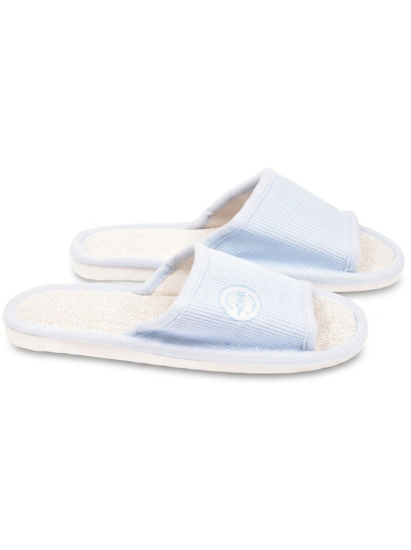 OZABI-Pantoufle Mule Femme Pack 2 Paires Tissu Gaufre Bout Ouvert Blanc - Kiabi