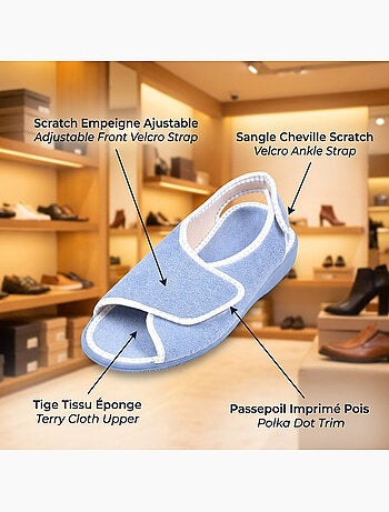 OZABI-Pantoufle Sandale Femme Eponge Double Scratch Fabriquee en Espagne