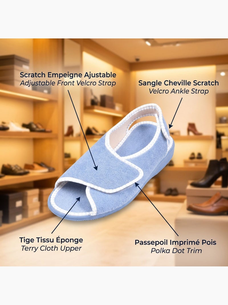 OZABI-Pantoufle Sandale Femme Eponge Double Scratch Fabriquee en Espagne Bleu ciel - Kiabi