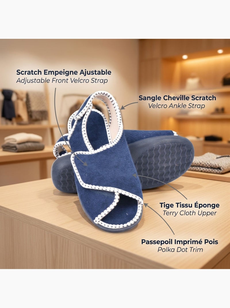 OZABI-Pantoufle Sandale Femme Eponge Double Scratch Fabriquee en Espagne Bleu marine - Kiabi