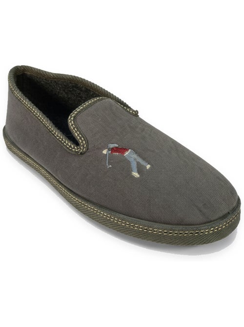 Ozabi pantoufles charentaises homme fabriquées en espagne broderie fantaisie - Kiabi Ozabi pantoufles charentaises homme fabriquées en espagne broderie fantaisie - Kiabi