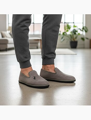 Ozabi pantoufles charentaises homme fabriquées en espagne broderie fantaisie