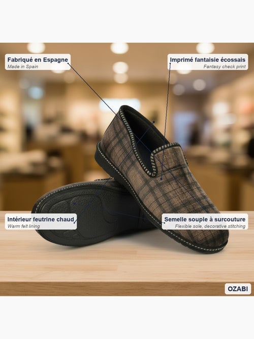 Ozabi pantoufles charentaises homme fabriquées en espagne broderie fantaisie - Kiabi Ozabi pantoufles charentaises homme fabriquées en espagne broderie fantaisie - Kiabi