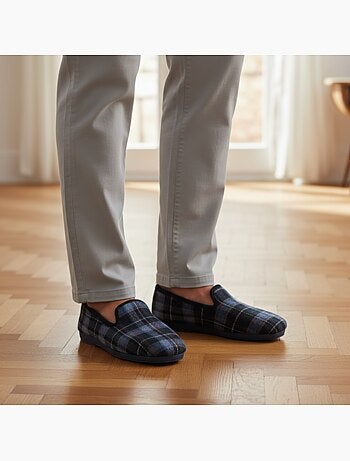 Ozabi pantoufles charentaises homme fabriquées en espagne carreaux écossais