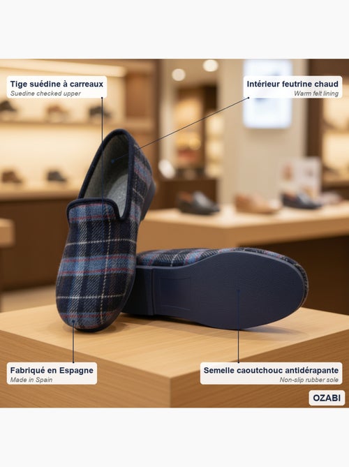 Ozabi pantoufles charentaises homme fabriquées en espagne carreaux écossais - Kiabi Ozabi pantoufles charentaises homme fabriquées en espagne carreaux écossais - Kiabi