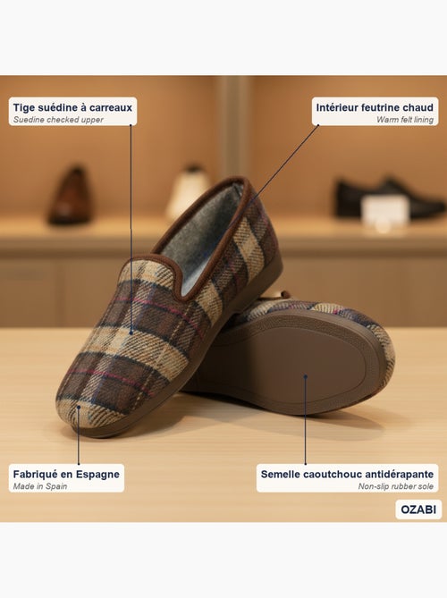 Ozabi pantoufles charentaises homme fabriquées en espagne carreaux écossais - Kiabi Ozabi pantoufles charentaises homme fabriquées en espagne carreaux écossais - Kiabi