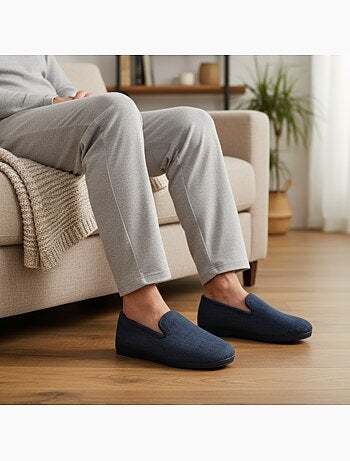 Ozabi pantoufles charentaises homme fabriquées en espagne, effet structuré