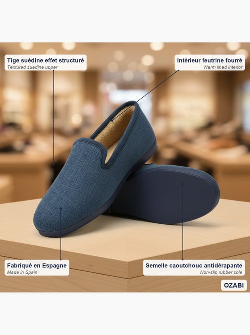 Ozabi pantoufles charentaises homme fabriquées en espagne, effet structuré - Kiabi Ozabi pantoufles charentaises homme fabriquées en espagne, effet structuré - Kiabi