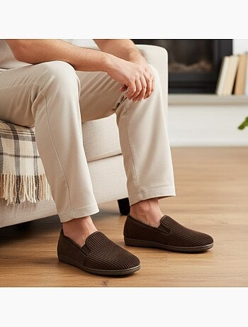 Ozabi pantoufles charentaises homme fabriquées en espagne, effet structuré